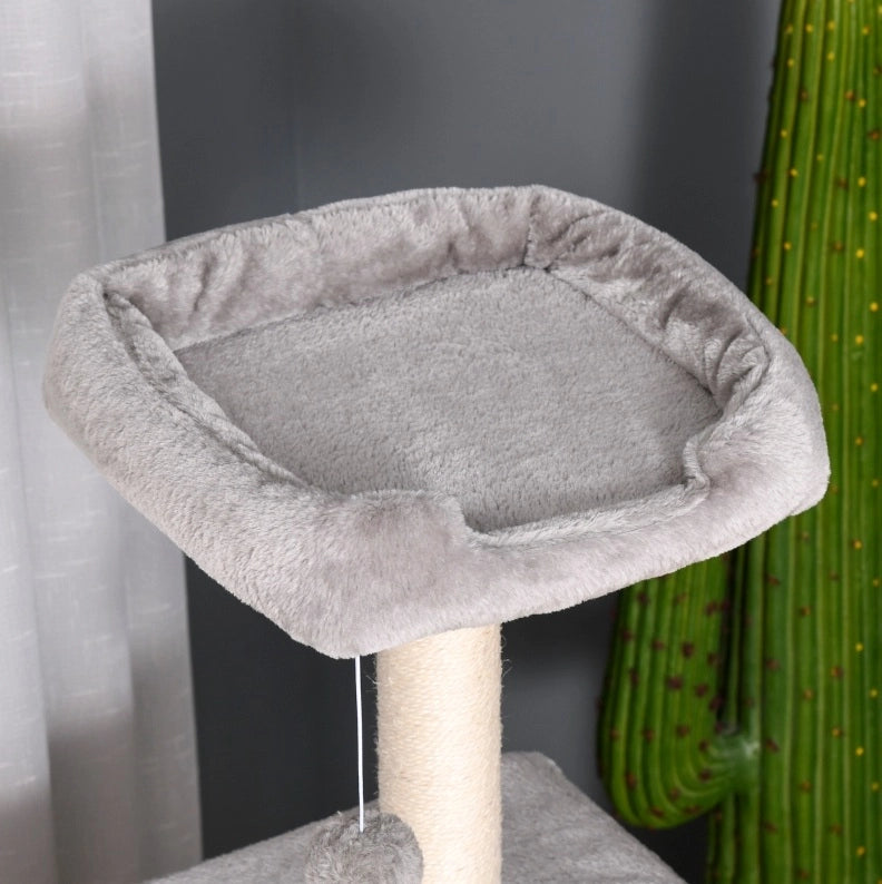 Tiragraffi multilivello per gatti 120 cm grigio chiaro