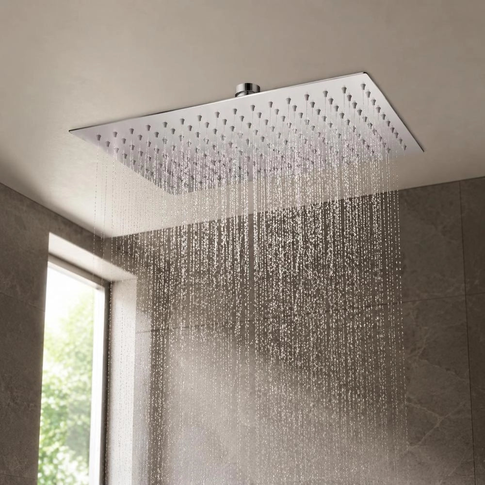 Stainless Steel Rain Shower Head, 20x30 Cm, Rectangular