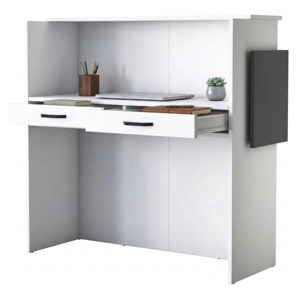 Volano, Scrivania un Ripiano, 110x40x110h cm Bianco