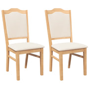Sedie da Pranzo con Cuscini 2 pz | Sedie da cucina in Legno Massello di Hevea