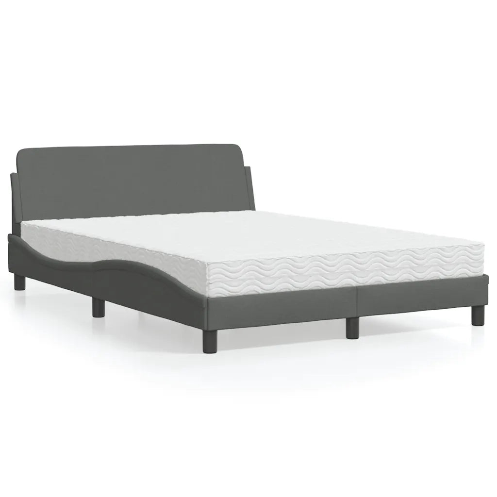 Letto con Materasso Dover Grigio Scuro 120x200 cm Tessuto 3208365