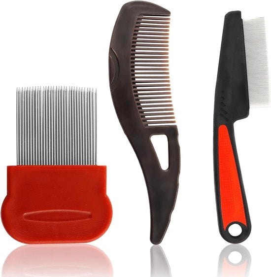 Set di spazzole e spazzolone in acciaio inossidabile - Spazzola professionale a denti fini contro la sanguisughe, le pulci e le zecche