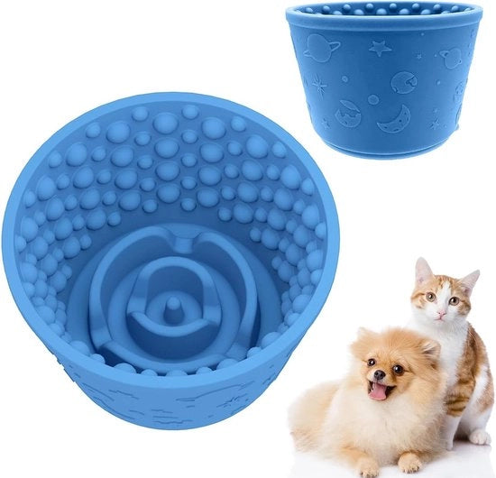 Borsa per cani in silicone con forma di vaschetta per cani fino a 100° resistente al lavastoviglie - Blu marino