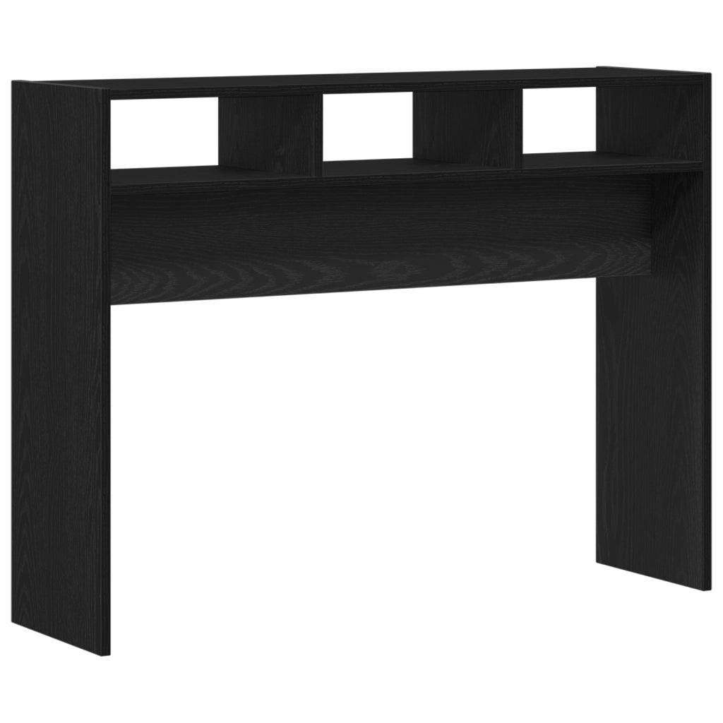 Tavolo Consolle Nero Rovere 105x30x80 cm in Legno Ingegnerizzato
