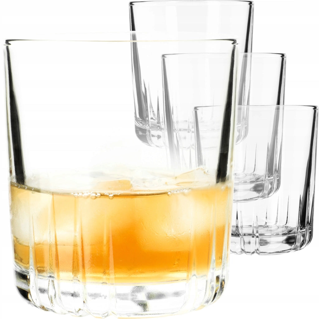 Set di 4 bicchieri KADAX per whisky, succhi di frutta e bevande, 280 ml, in vetro spesso.