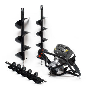 Mototrivella a benzina, motore a 2 tempi di 3 CV e punte elicoidali Ø100mm, 150mm e 200mm