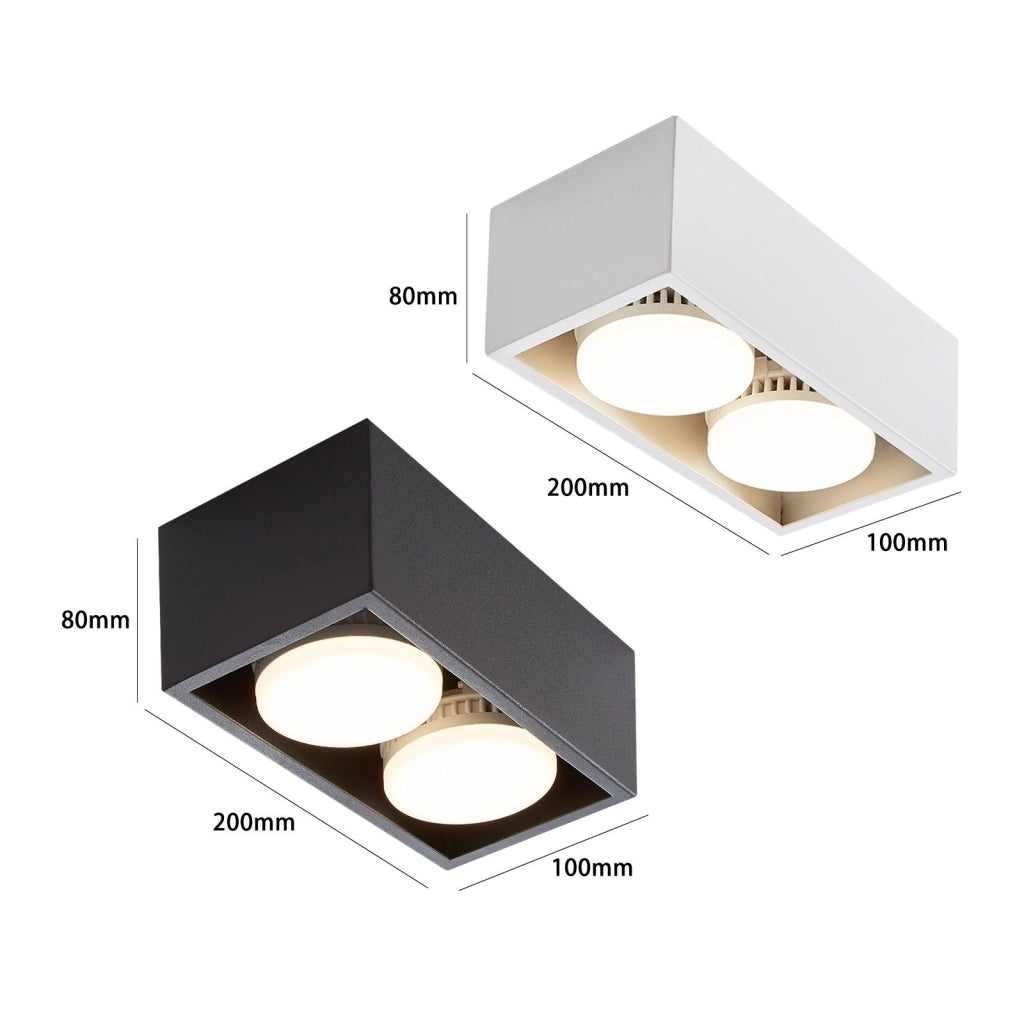 ZMH Faretto da soffitto LED 2 fiamme da incasso GX53 bianco