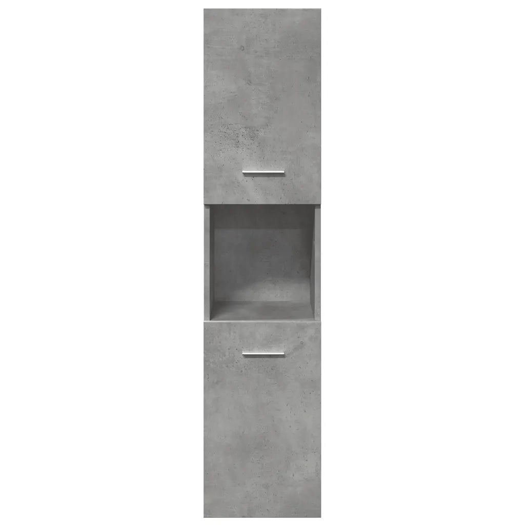 Set Mobili da Bagno 4 pz Grigio Cemento in Legno Multistrato