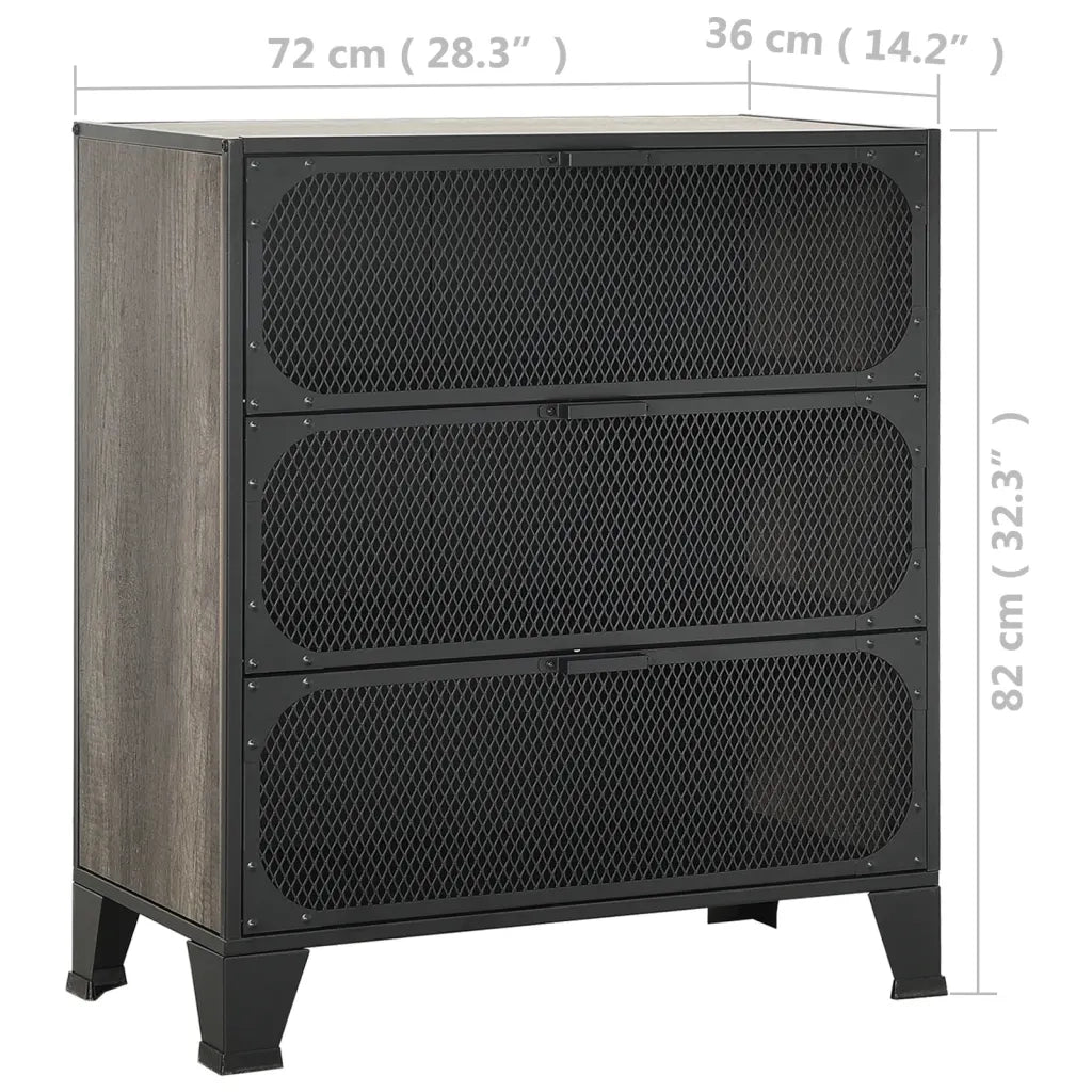 Armadi Portaoggetti 2 pz Grigi 72x36x82 cm Metallo e MDF 3095972