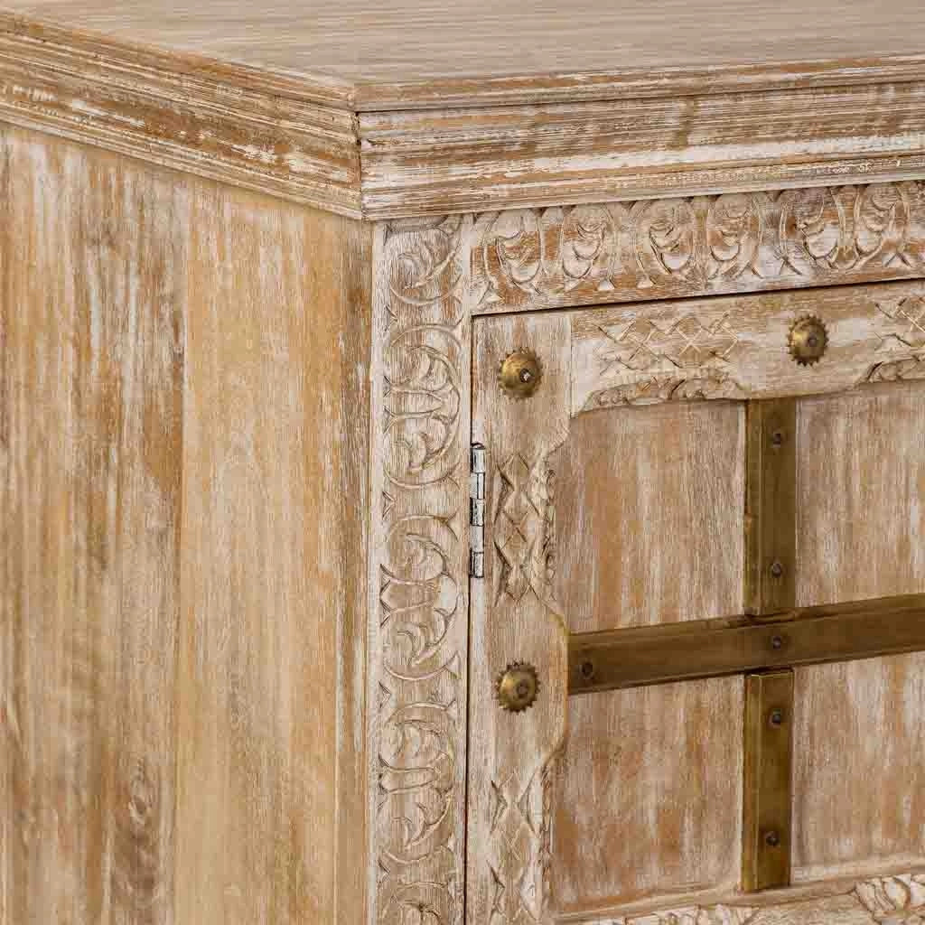 Credenza in legno bianco, 180x46x96h cm
