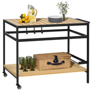 Carrello da giardino con ripiani e ganci ¨C zephmum ¨C 107x65x80 cm nero naturale