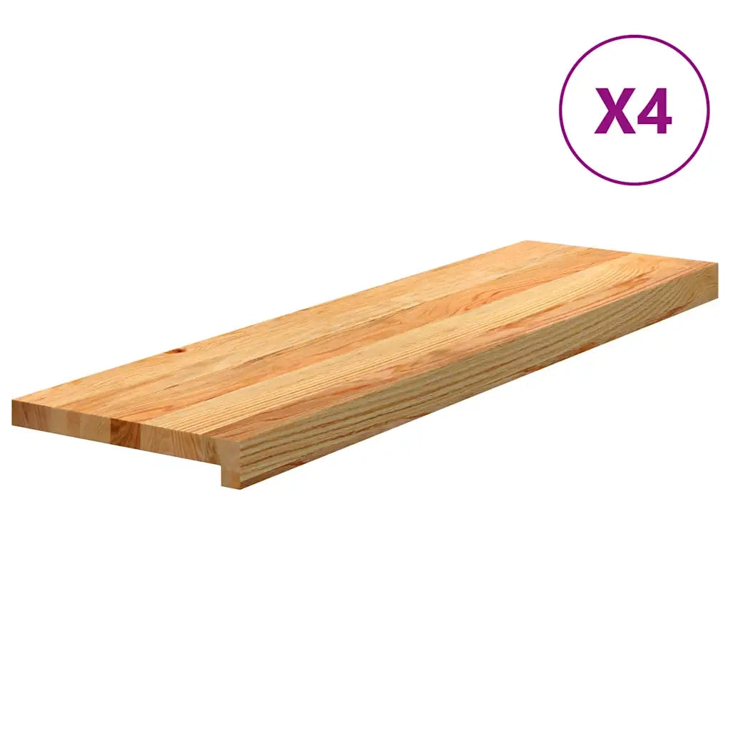 Gradini 4 pz Marrone Chiaro 90x25x2 cm Legno Massello Rovere