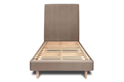 Letto 90x200 cm con testata imbottita - Tessuto velluto