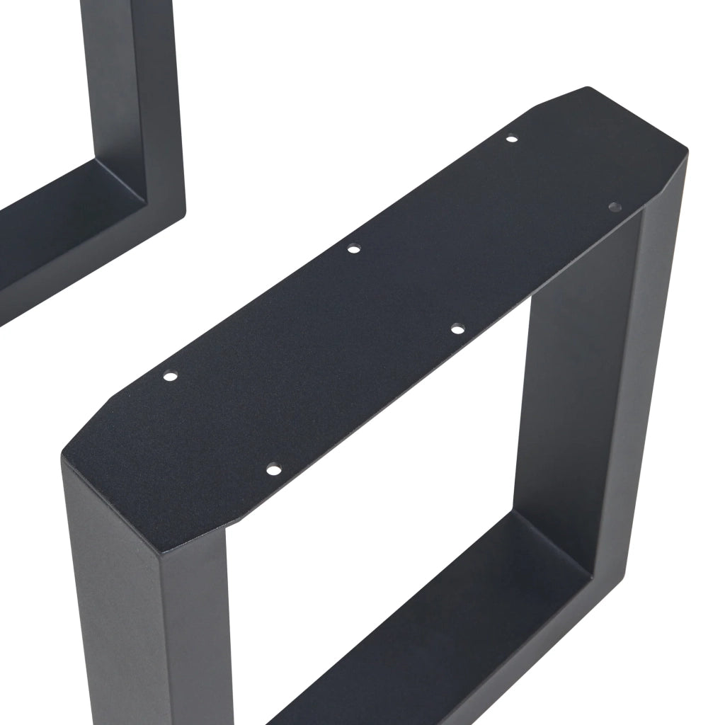 Set di 2 gambe per tavolo da arredamento moderno design originale acciaio 43 x 40 cm nero 03_0009679