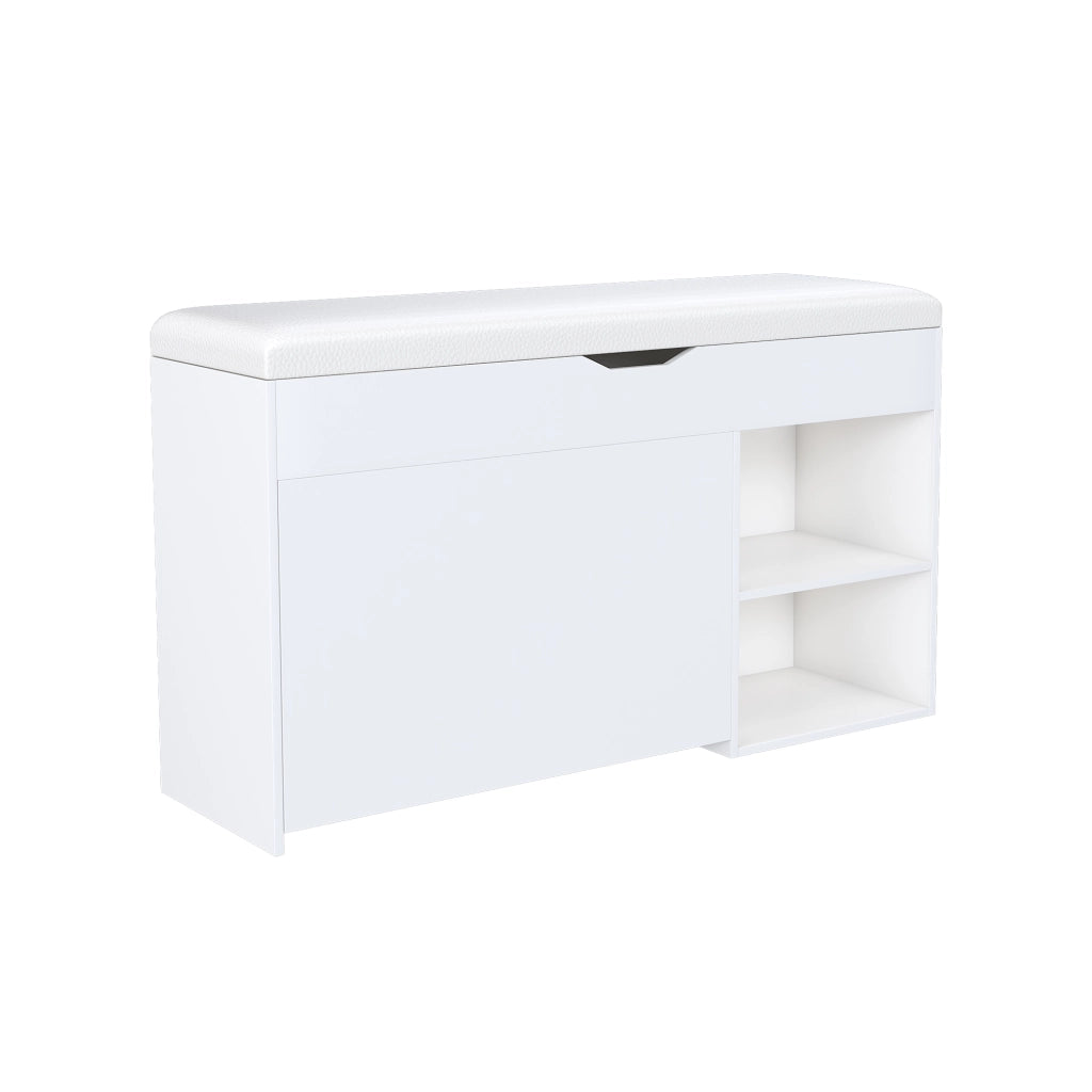 Panca Scarpiera con Vano Contenitore ¨C MINIMAL ¨C Bianca, Ingresso, 100x30x52 cm