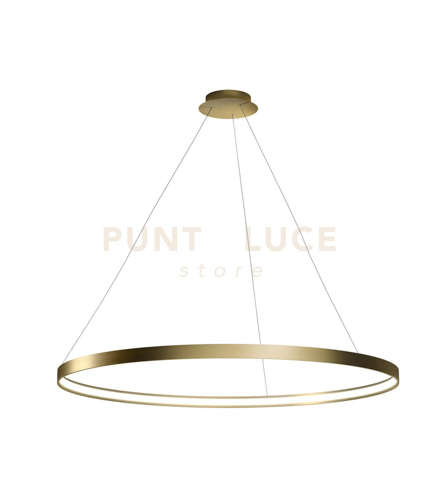 ANELLO LAMPADARIO A SOSPENSIONE ORO SPAZZOLATO DIAM.109cm 3000K 4258LM 65W