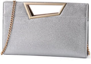 Borsa a Tracolla per Donna, Clutch in Argento, Piccola Borsa Elegante per Matrimonio, Festa e Cene