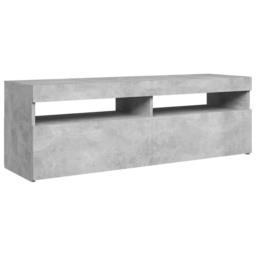 Mobile Porta TV con Luci LED Grigio Cemento 120x35x40 cm 804377