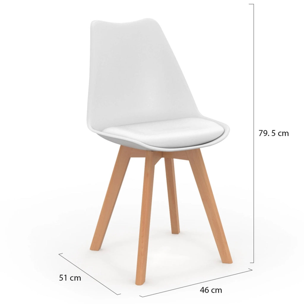 IDMarket - Set di 6 sedie scandinave SARA beige e bianche con velluto patchwork marrone e beige