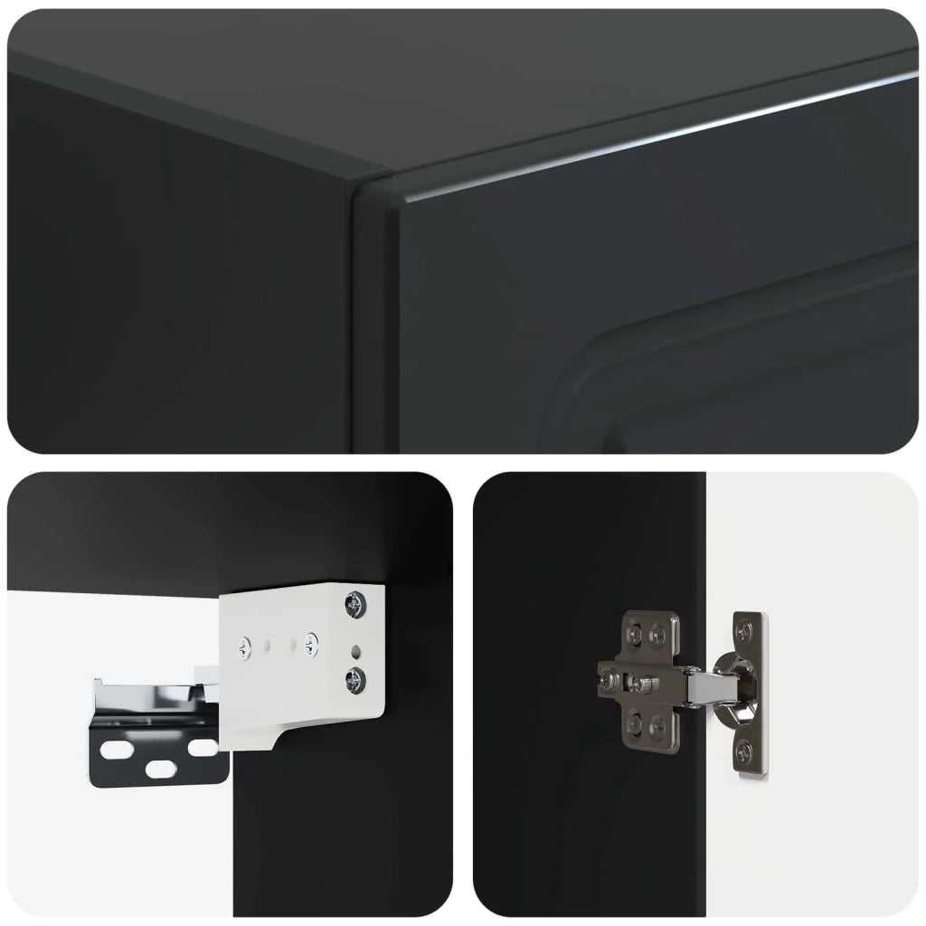 Mobiletto a muro Nero 33 x 34,5 x 90 cm Legno ingegnerizzato 899266