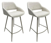 Set 2 Sgabelli da Cucina 50x50x97 cm in Poliestere Florence Moon Bianca