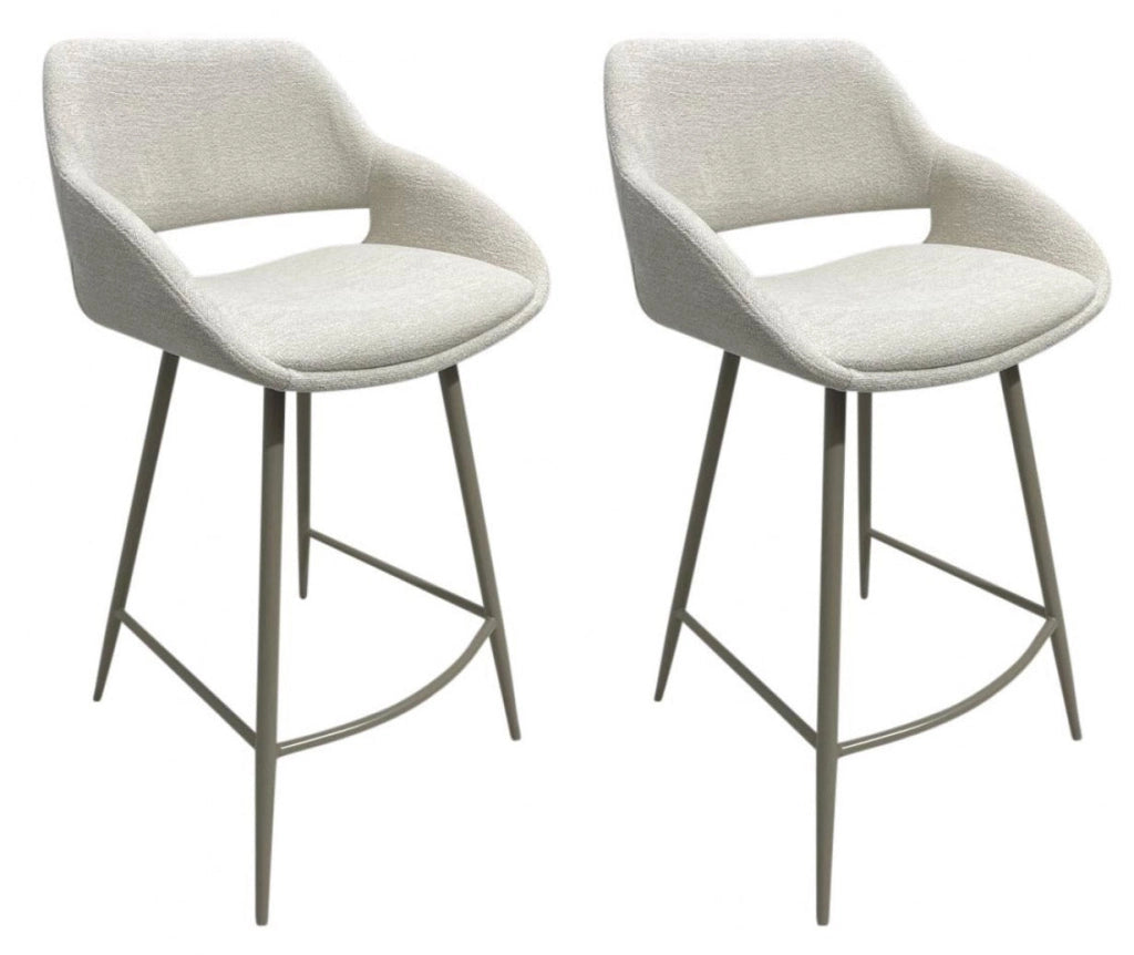 Set 2 Sgabelli da Cucina 50x50x97 cm in Poliestere Florence Moon Bianca