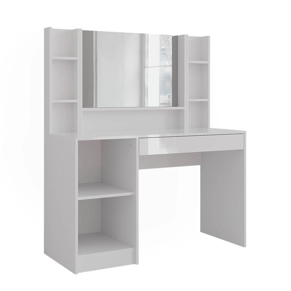 Vicco Tavolo da toeletta Bianco/bianco lucido 119.8 cm 4 parti