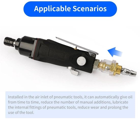 Smering Oliosa Automatizzata - 1/4 Pollici BSP Connettore - Attrezzo Pneumatico - Attrezzo per Zinco - Zinklegering - Evita il Rifornimento - Apparecchio per la Smerigliatura