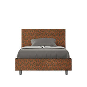 Letto imbottito 1 piazza e mezza 120x190 cm tessuto Era Adele - Senza rete,Arancione