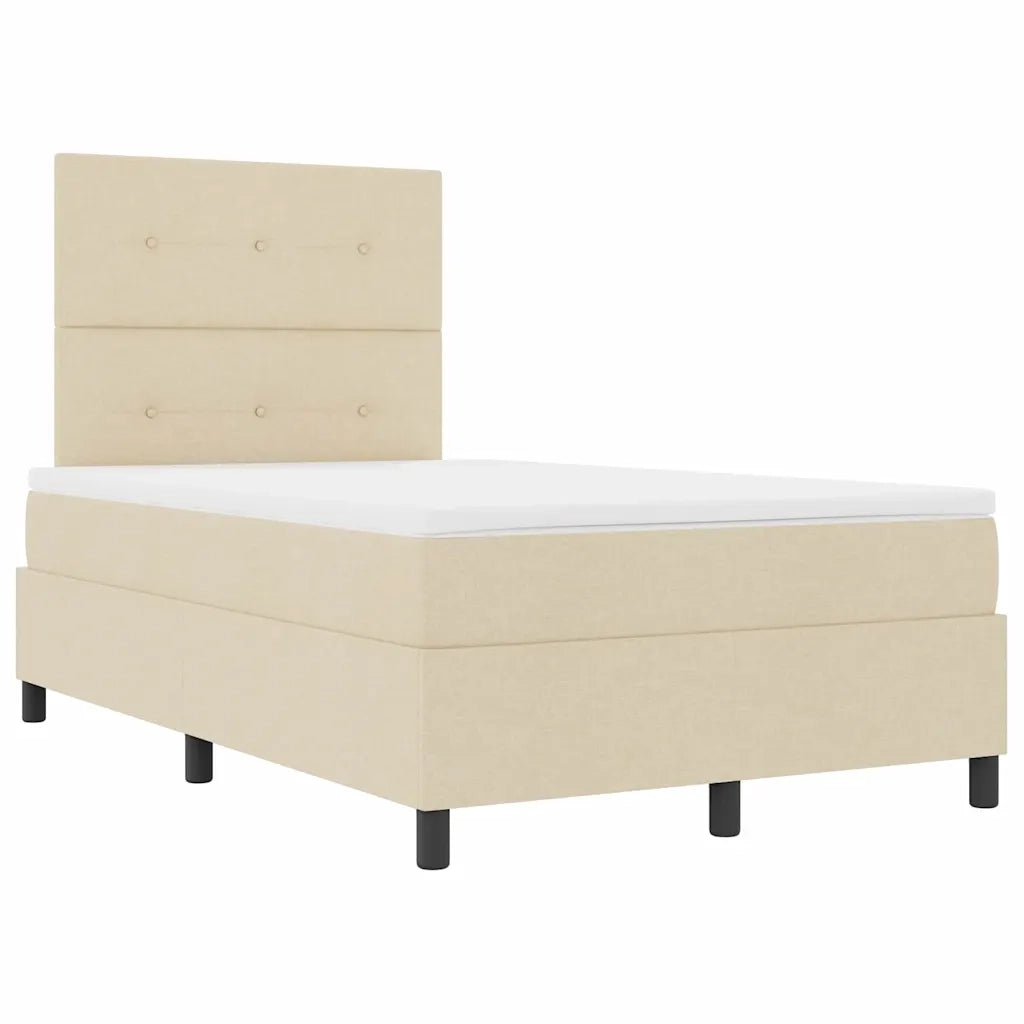 Letto a molle con materasso con led Crema 120 x 190 cm Tessuto