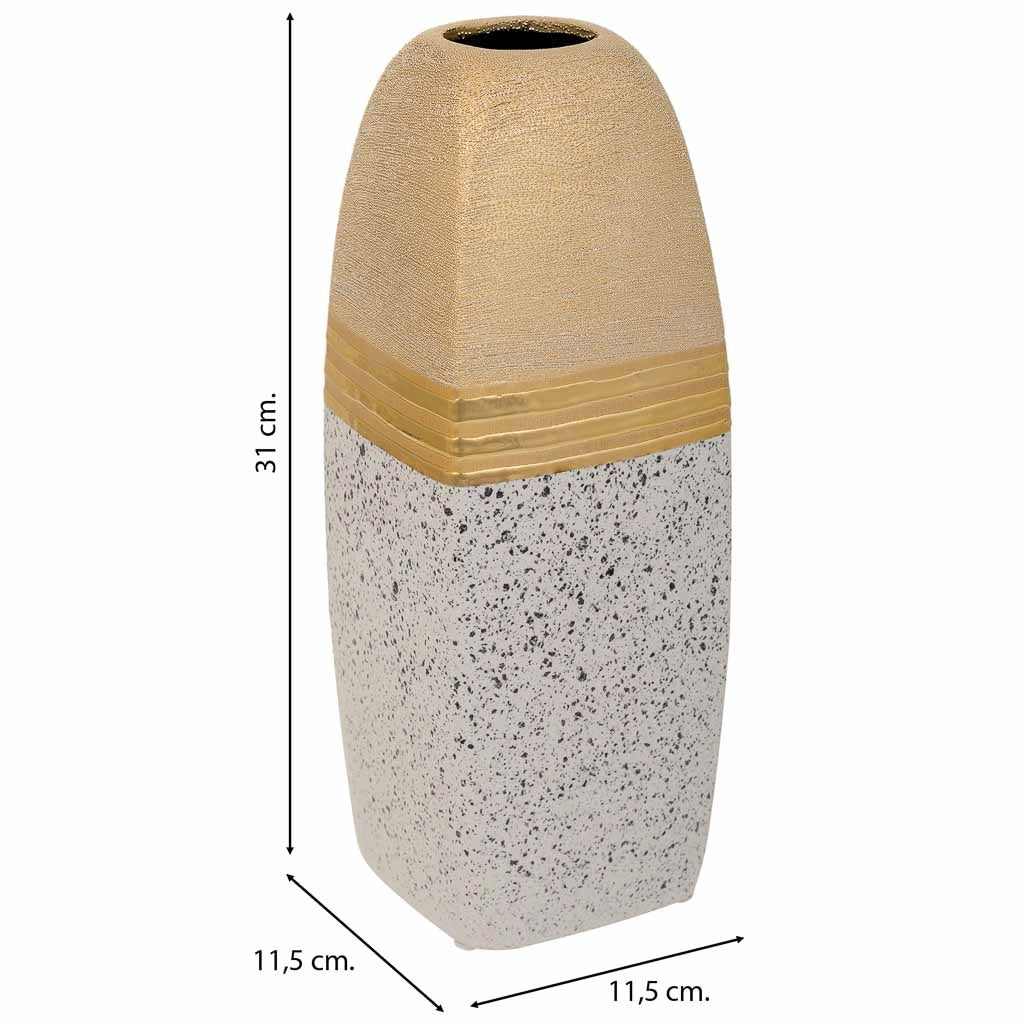 Vaso in ceramica dorata 11,5x11,5x31h