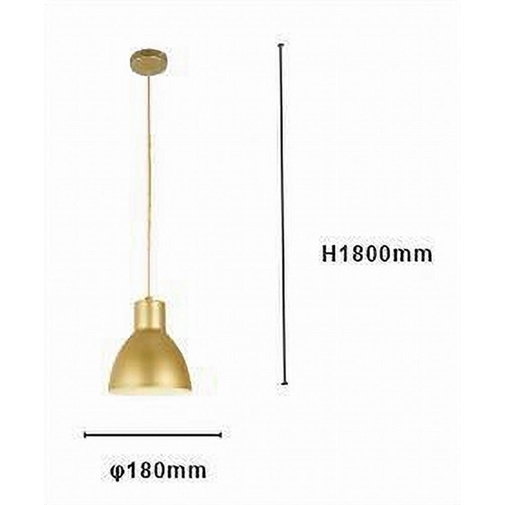 Trade Shop - Lampadario A Sospensione E27 Ferro Paralume Moderno Contemporaneo Campanella Oro Bianco 33276 -
