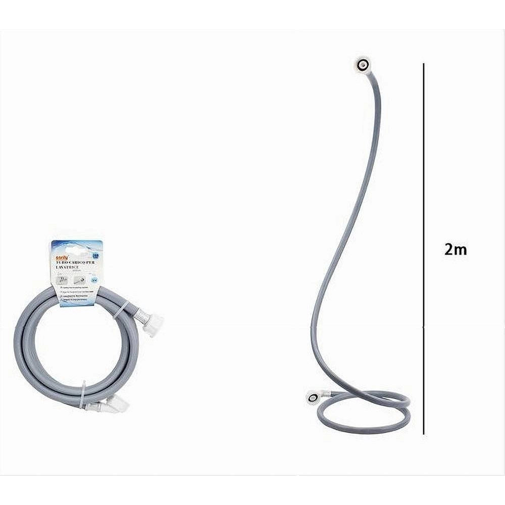 Trade Shop - Tubo Scarico Carico Per Lavatrice Lavastoviglie Con Curva Raccordo Pipa 2mt 59050 -