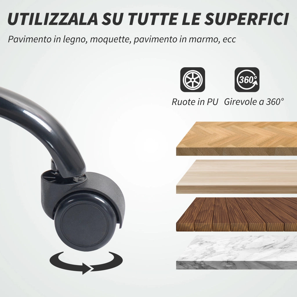 Sedia da Ufficio Reclinabile con Poggiapiedi e Ruote ¨C Zephmum ¨C Nero