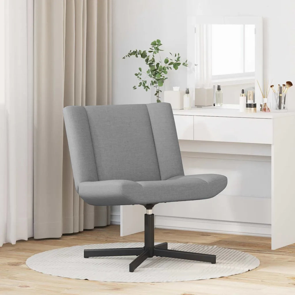 Sedia girevole Grigio Chiaro 63 x 75 x 76 cm Tessuto CFW3180313