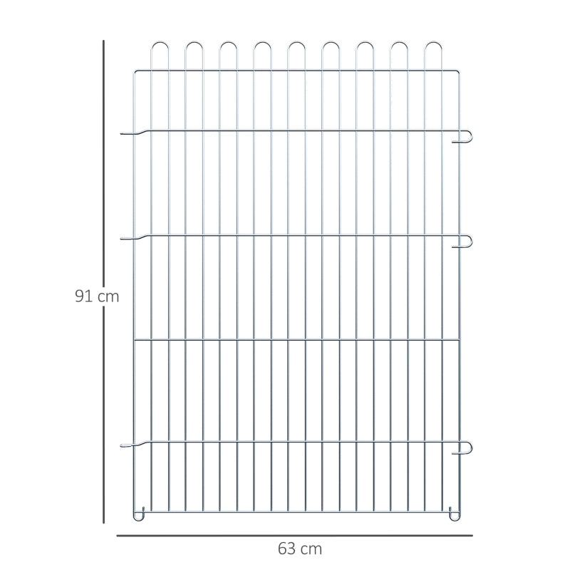 Barriera estensibile a forbice in acciaio con porta e 8 pannelli per cuccioli da esterno argento 63 × 60 cm