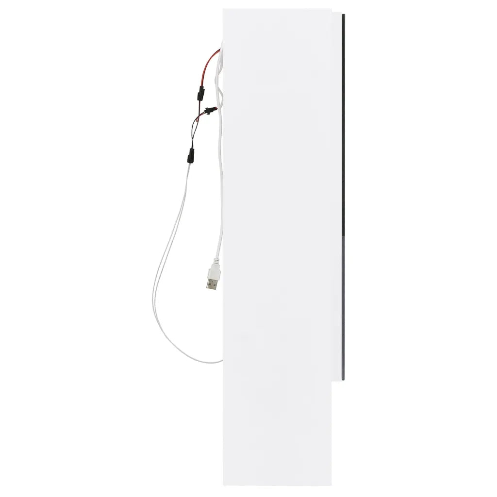 Armadietto a Specchio con LED Bianco 80x15x60 cm in MDF
