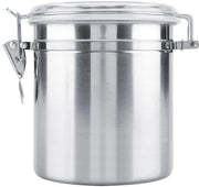 Contenitore per Caffè Grande Capacità - Otre in Acciaio Inossidabile - Chiusura Ermetica/Vacuum - Cassetto di Deposito per Zucchero/Tea/Noci - Coperchio Translucido - Anello di Sigillatura con Silice - Contenitore di Deposito