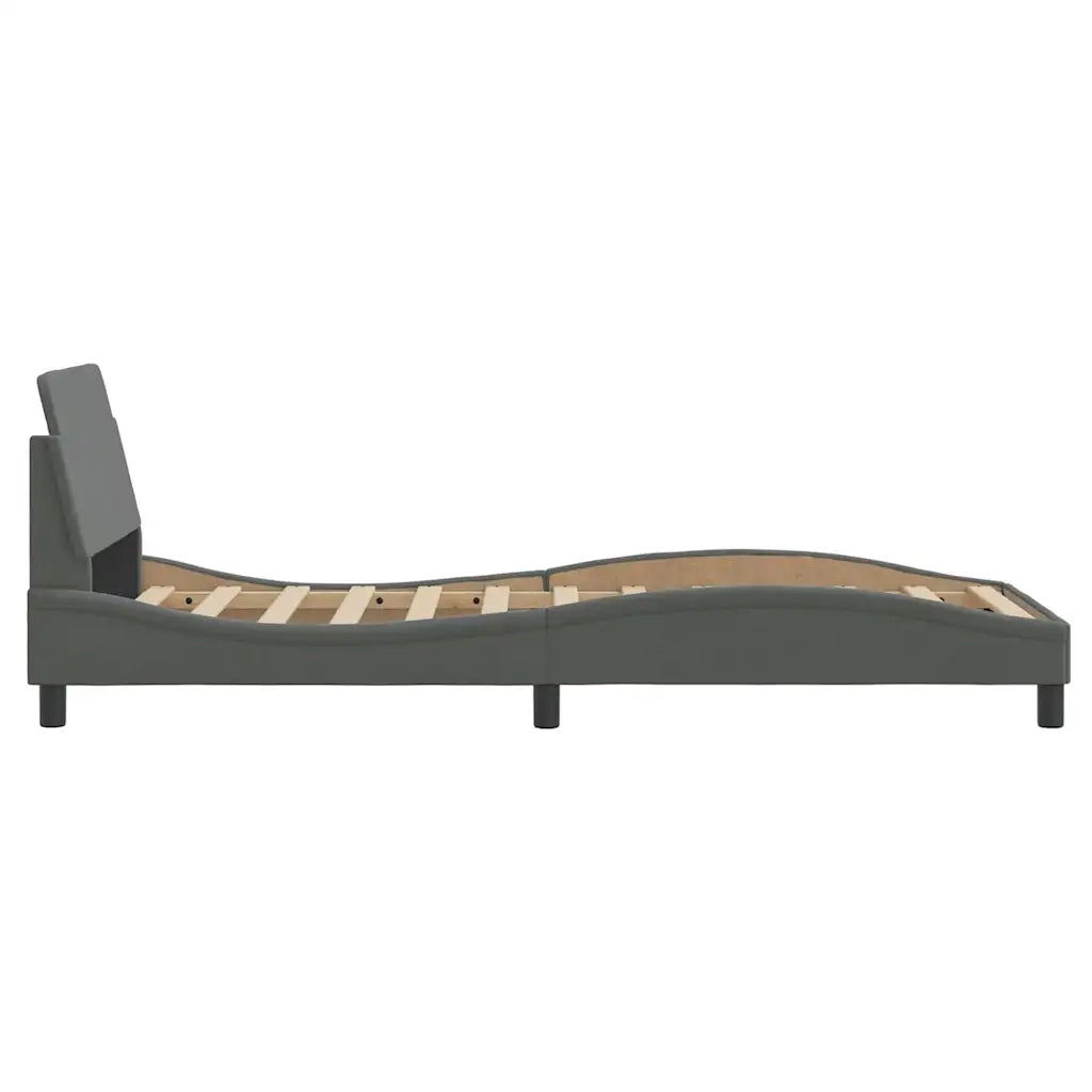 Giroletto-Struttura Letto Dover Grigio Scuro 90x200 cm Tessuto