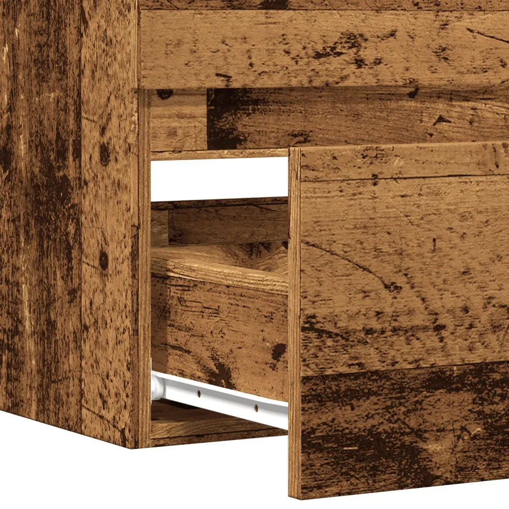 Mobile Lavabo-Armadietto da bagno Legno Antico 90x38,5x45 cm in Truciolato