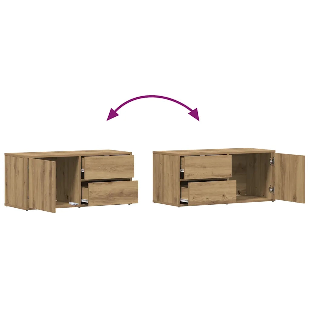 Mobile Porta TV Rovere Artigianale 80x34x35,5 cm Truciolato 856011