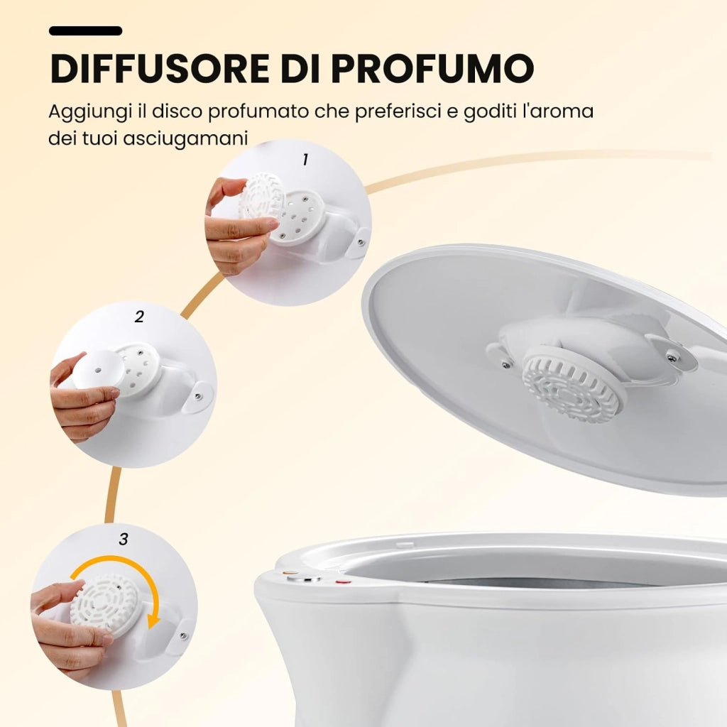 COSTWAY Scaldasalviette a Secchio, Scalda Asciugamani Grande capacità 20L con Porta Profumo, Scalda Asciugamani Portatile per Spa con Spegnimento Automatico, Adatto a 2 Asciugamani da Bagno