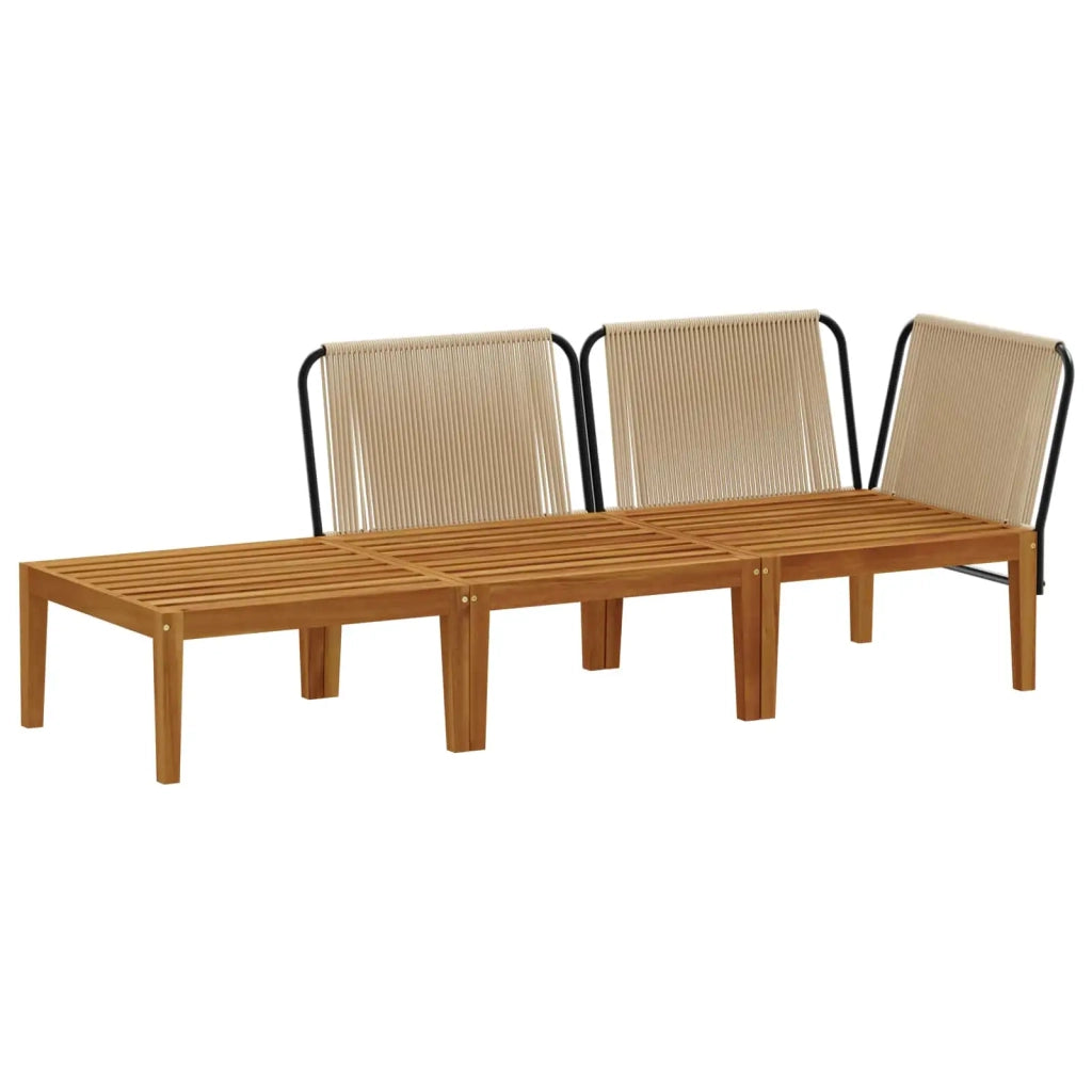 3 pcs Legno massiccio di acacia e corda Naturale 3407789