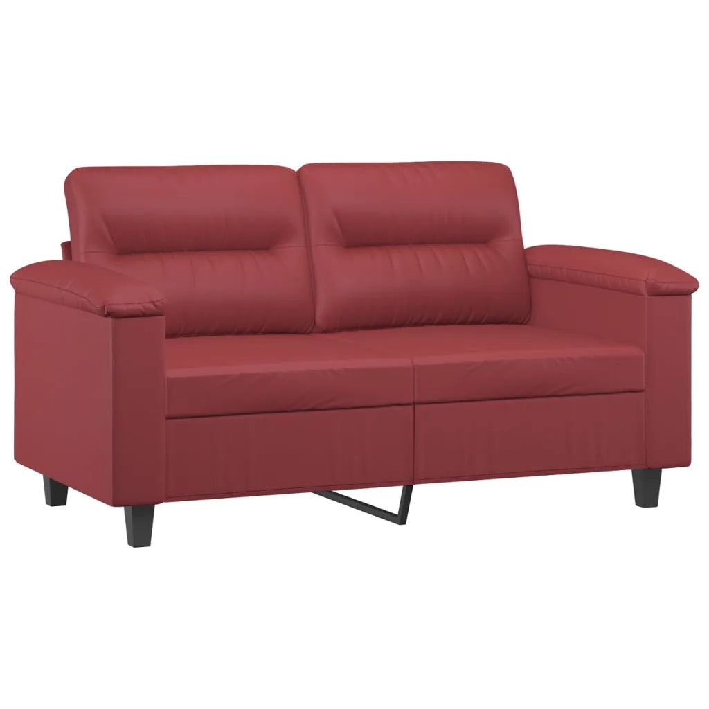 Set di Divani 2 pz con Cuscini Rosso Vino in Similpellecod mxl 80831
