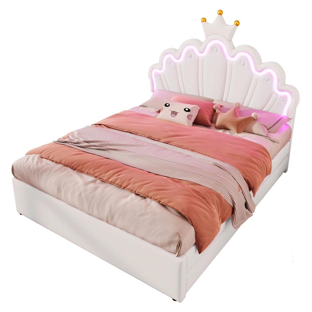 letto imbottito pu bianco 140 x 200 cm