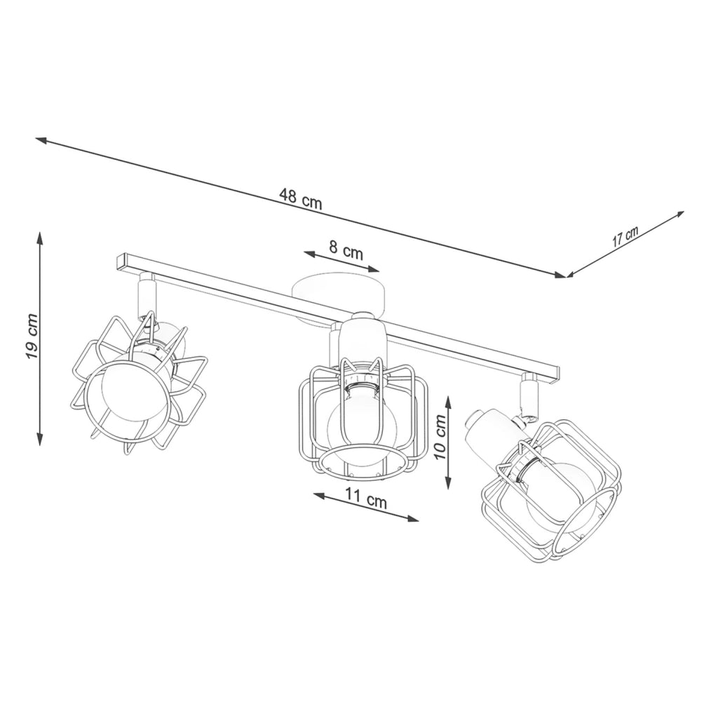 Lampada da soffitto BELUCI 3 nero