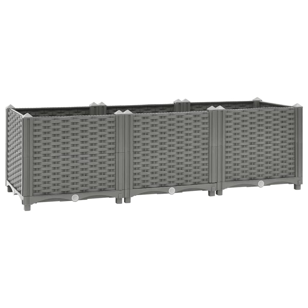 Fioriera rialzata per piante fiori terrazza giardino 120 x 40 x 38 cm polipropilene grigio 02_0039200