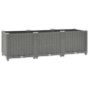 Fioriera rialzata per piante fiori terrazza giardino 120 x 40 x 38 cm polipropilene grigio 02_0039200
