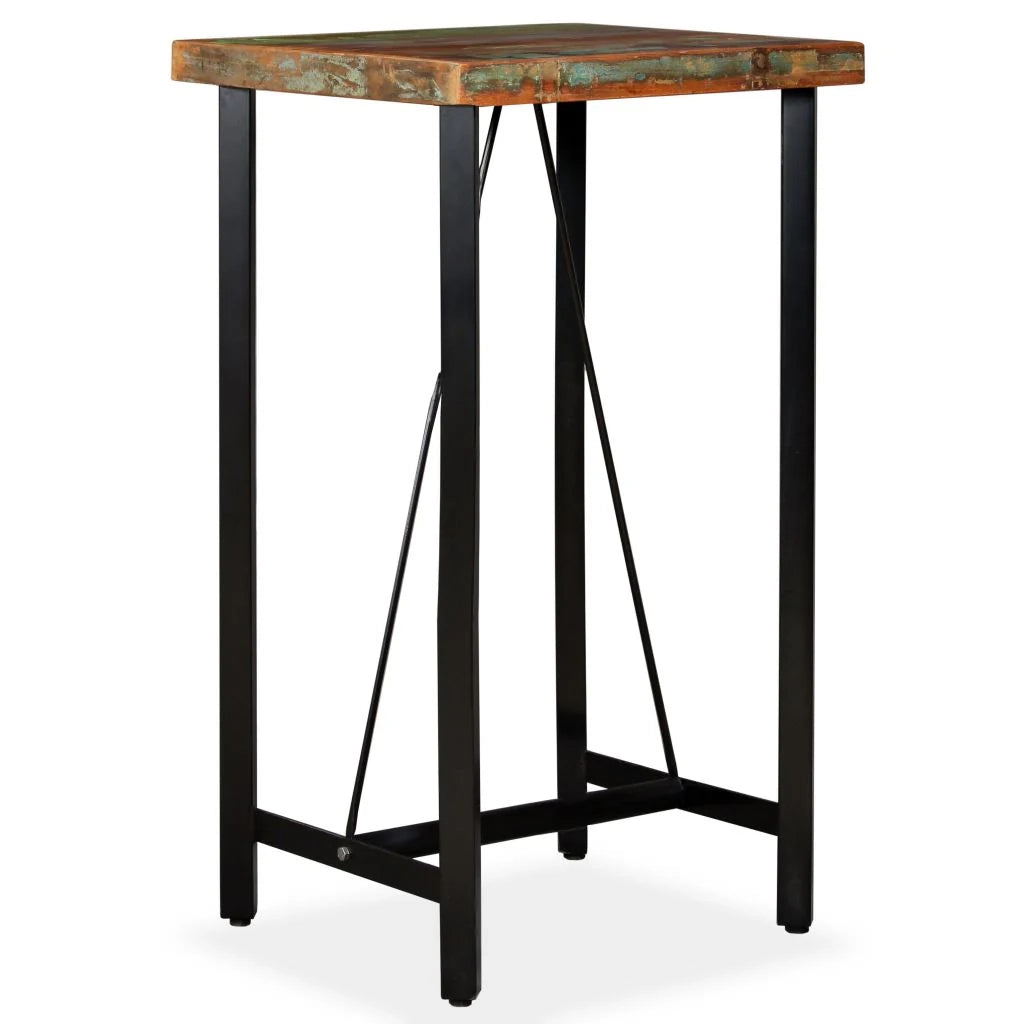 Tavolo alto tavolo da appoggio tavolo da bar/bistrot legno massello di recupero 107 cm 0902073