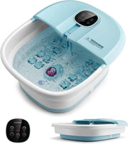 Pediluvio Massaggiatore Piedi Elettrico, Pediluvio Idromassaggio Plantare Pieghevole con Telecomando, 3 Temperature Regolabili, Timer, Fino al 45 (blu)